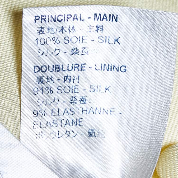 مملوكة مسبقًا Louis Vuitton Cream Silk Ruffled Button Front Top S