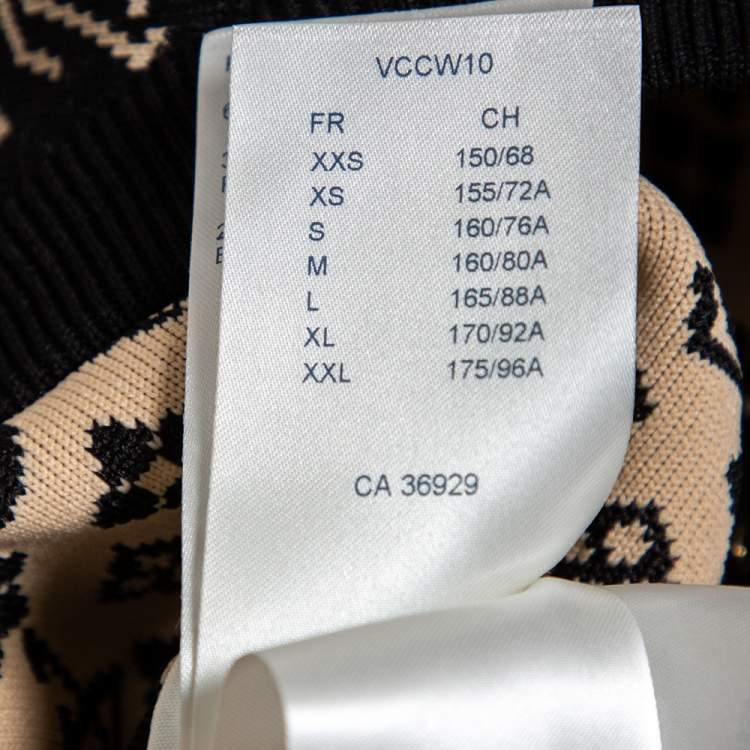 Pre Owned Louis Vuitton Black Monogram Silk Knit Pocket Detailed Short Dress M