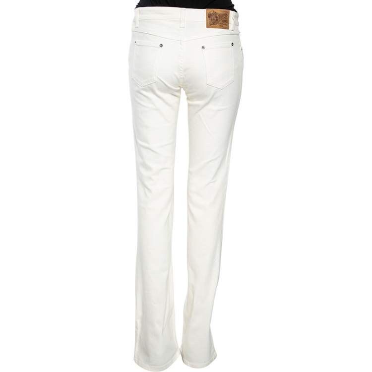 Pre Owned Louis Vuitton White Denim Jeans M