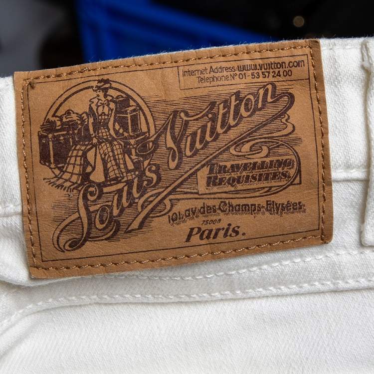 Pre Owned Louis Vuitton White Denim Jeans M