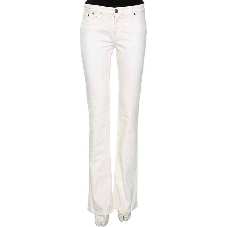 Pre Owned Louis Vuitton White Denim Jeans M