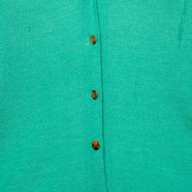 Pre Owned Louis Vuitton Green Knit Button Front Cardigan S 