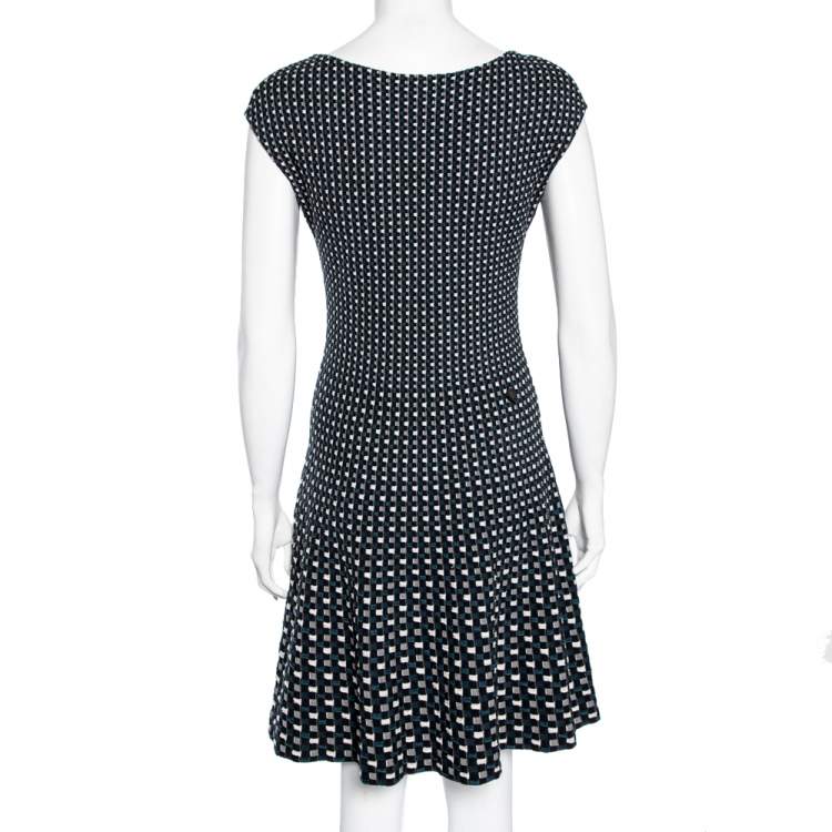 Pre Owned Louis Vuitton Multicolored Silk Knit Flared Short Dress M