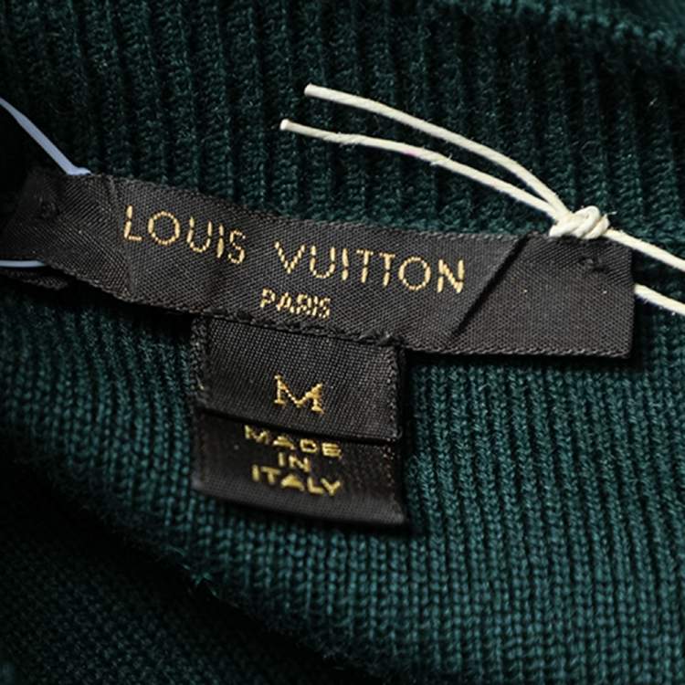 Pre Owned Louis Vuitton Green Wool & Mohair Paneled Short Dress M