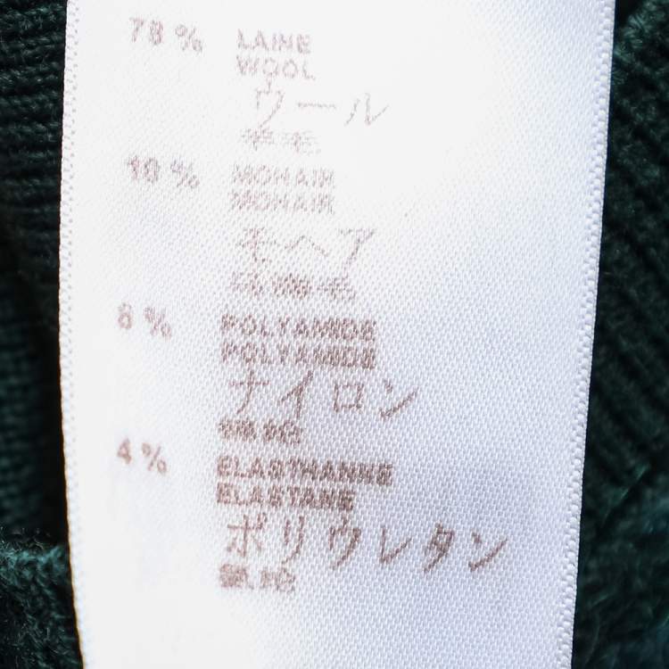 Pre Owned Louis Vuitton Green Wool & Mohair Paneled Short Dress M