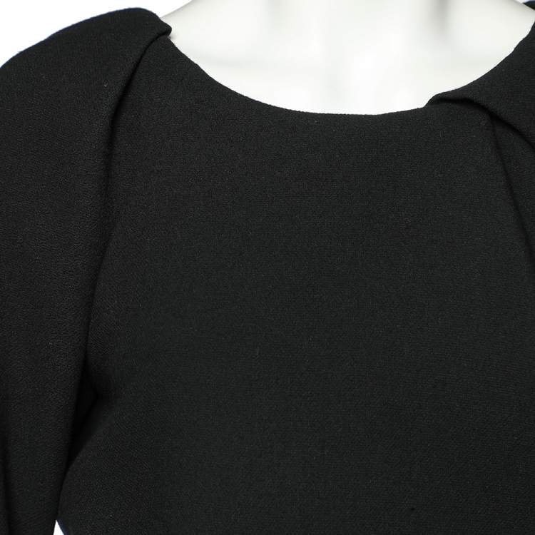 مملوكة مسبقًا Louis Vuitton Black Textured Wool Round Neck Top M