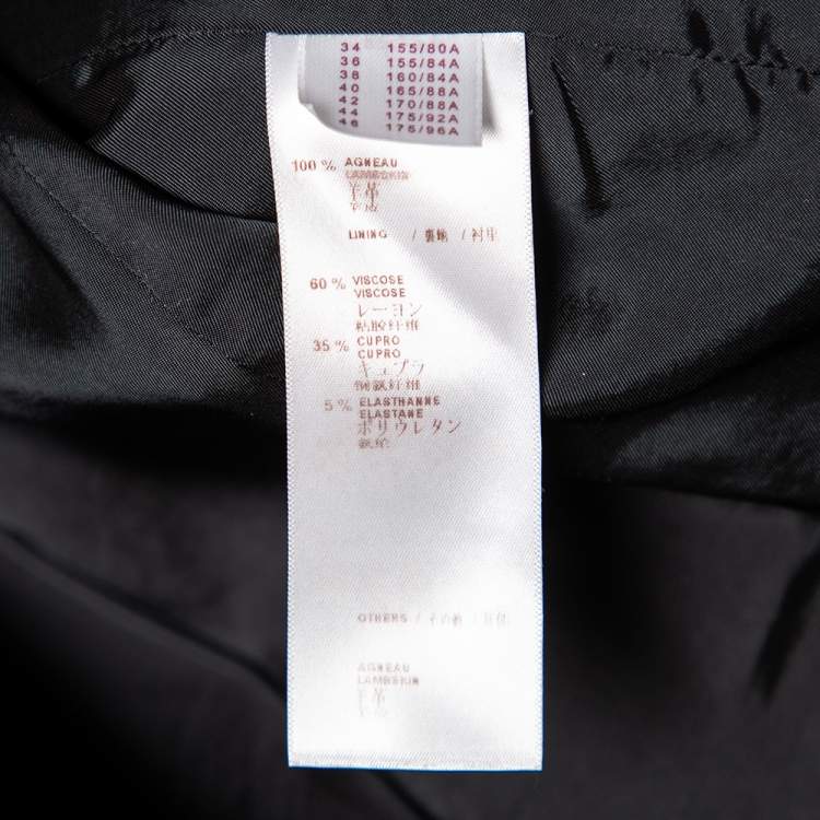 Pre Owned Louis Vuitton Black Leather Zip Front Jacket S