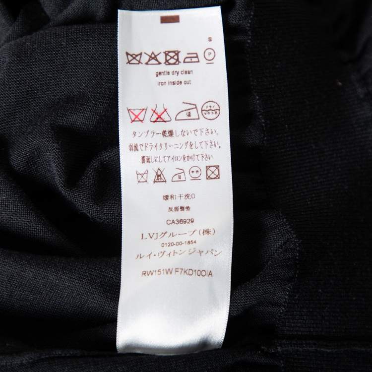 Pre Owned Louis Vuitton Black Silk Knit Lurex Trim Detail T-Shirt Dress M