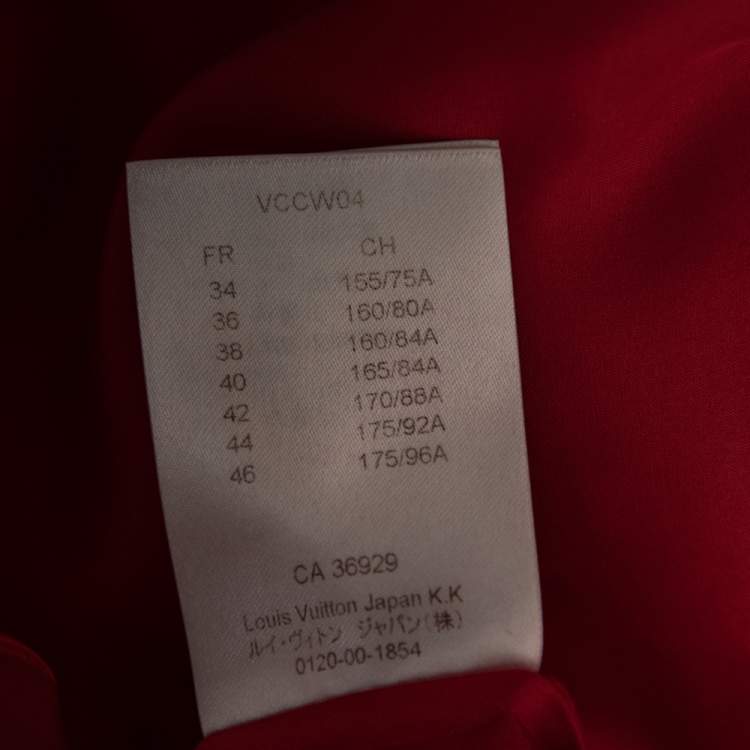 Pre Owned Louis Vuitton Red Wool Flared Hem Detailed Short Sleeve Dress M