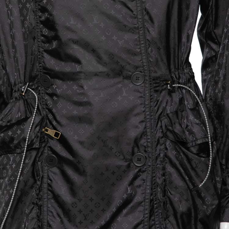 Pre Owned Louis Vuitton Black Monogram Synthetic Hooded Jacket M