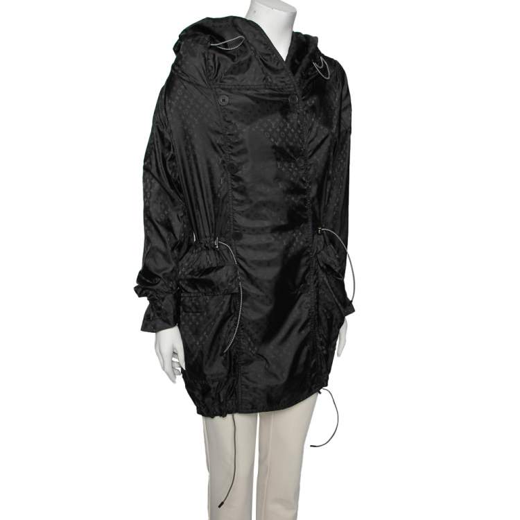 Louis Vuitton LV leather fur collar down jacket coat women black