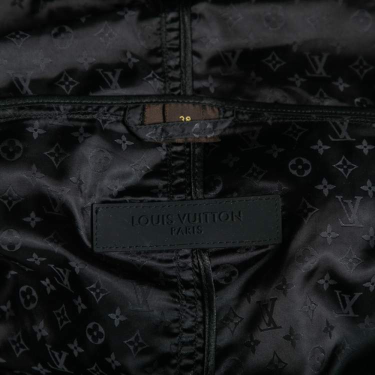 Pre Owned Louis Vuitton Black Monogram Synthetic Hooded Jacket M