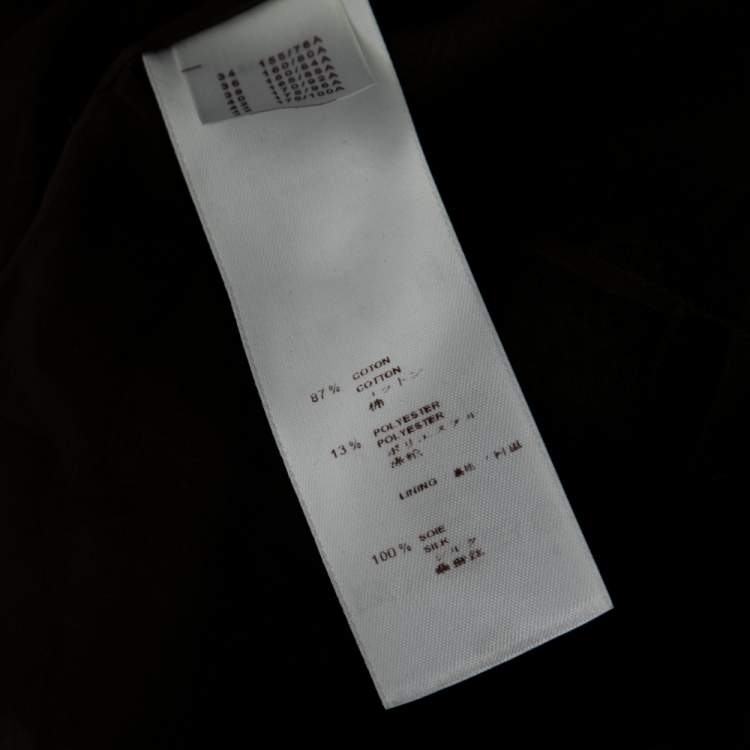 Pre Owned Louis Vuitton Black Lace Button Back Detail Top M