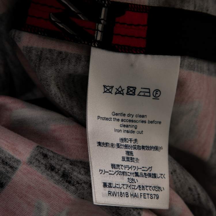 Pre Owned Louis Vuitton Black and Pink Logo Checkered Knit Sleeveless Top L