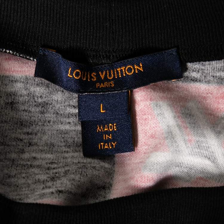 Pre Owned Louis Vuitton Black and Pink Logo Checkered Knit Sleeveless Top L