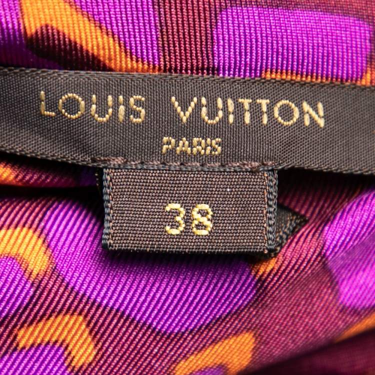 مملوكة مسبقًا Louis Vuitton Pink Stephen Sprouse Leopard Print Silk Blouse M