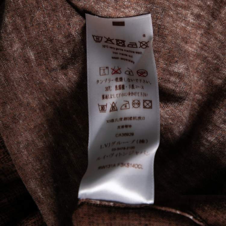 Pre Owned Louis Vuitton Brown Printed Cotton Knit T-Shirt M