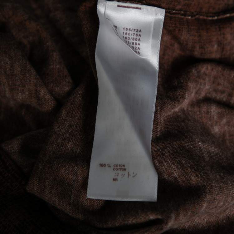 Pre Owned Louis Vuitton Brown Printed Cotton Knit T-Shirt M