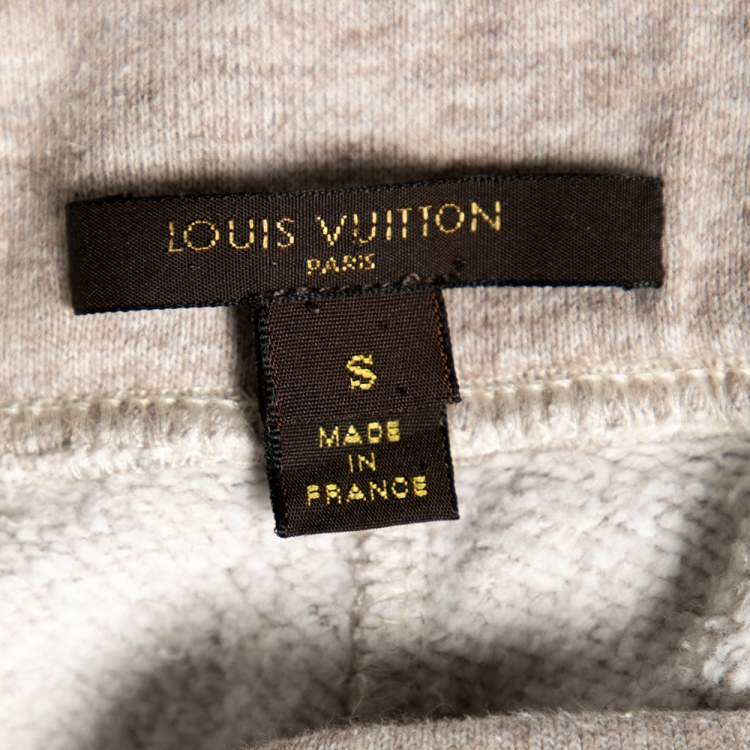 Pre Owned Louis Vuitton Light Beige Cotton Straight Fit Sweatpants S