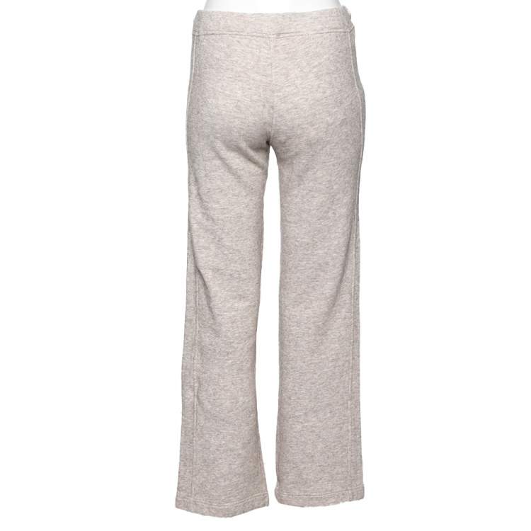 Pre Owned Louis Vuitton Light Beige Cotton Straight Fit Sweatpants S