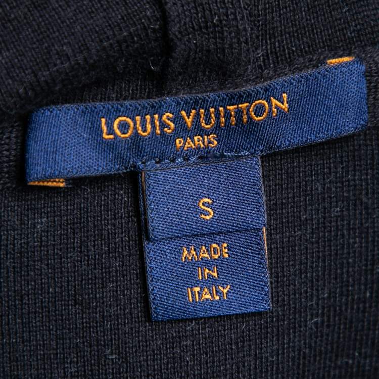 Pre Owned Louis Vuitton Grey Cashmere Long Sleeve Hoodie S