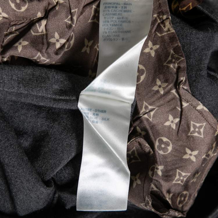 Pre Owned Louis Vuitton Grey Cashmere Monogram Pockets Sweatpants S
