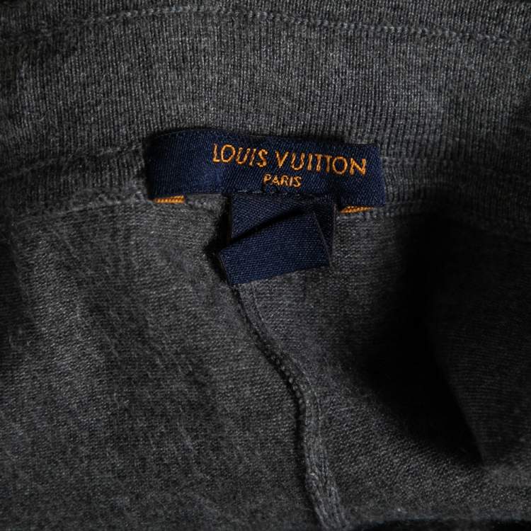 Pre Owned Louis Vuitton Grey Cashmere Monogram Pockets Sweatpants S