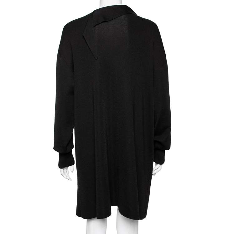 Pre Owned Louis Vuitton Black Wool & Sequin Embellished Monogram Detailed Dress M