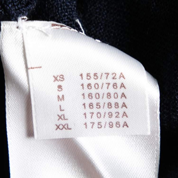 Pre Owned Louis Vuitton Navy Blue Wool Crew Neck Sweater M