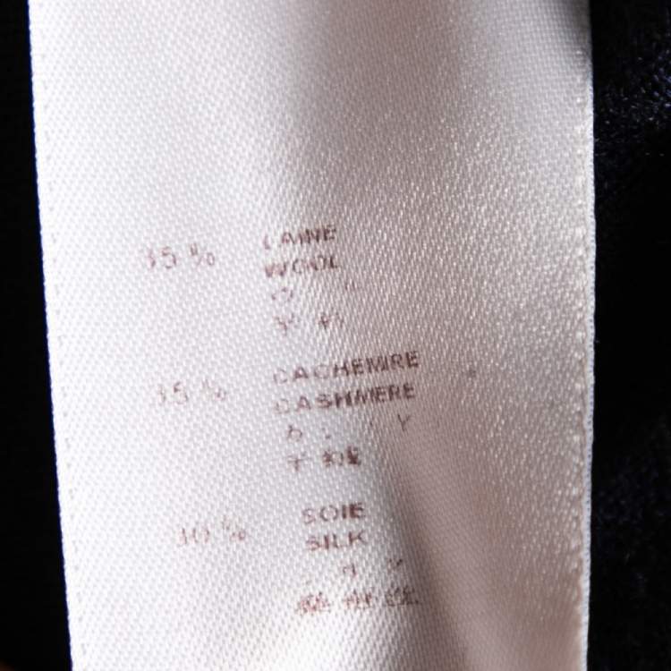 Pre Owned Louis Vuitton Navy Blue Wool Crew Neck Sweater M