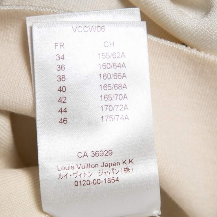 Pre Owned Louis Vuitton White Chain Printed Wool Short Sleeve Dress S