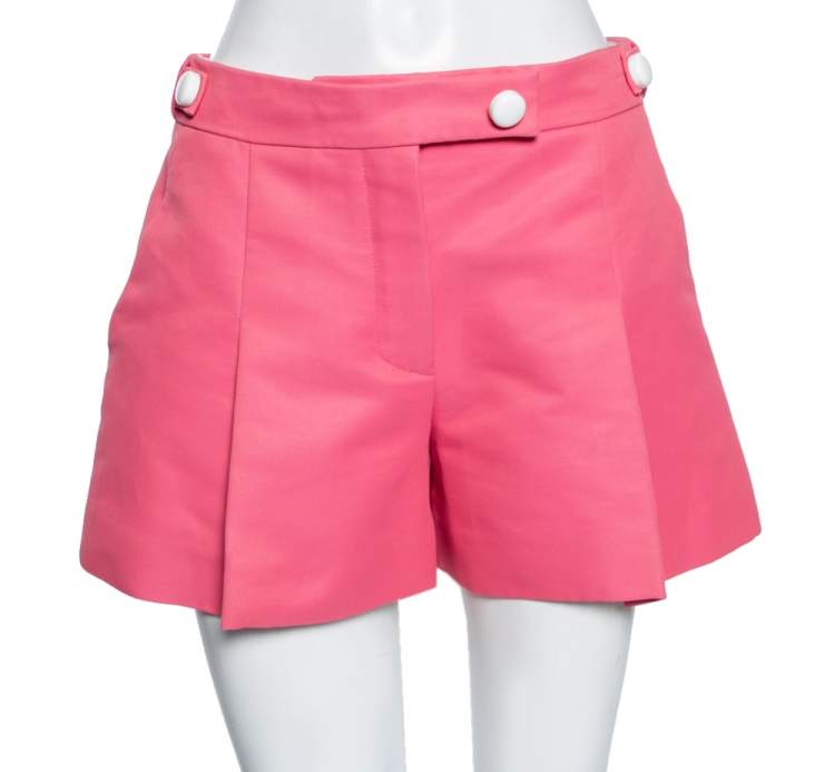 Louis Vuitton Pink Cotton Pleat Detailed Shorts M Louis Vuitton
