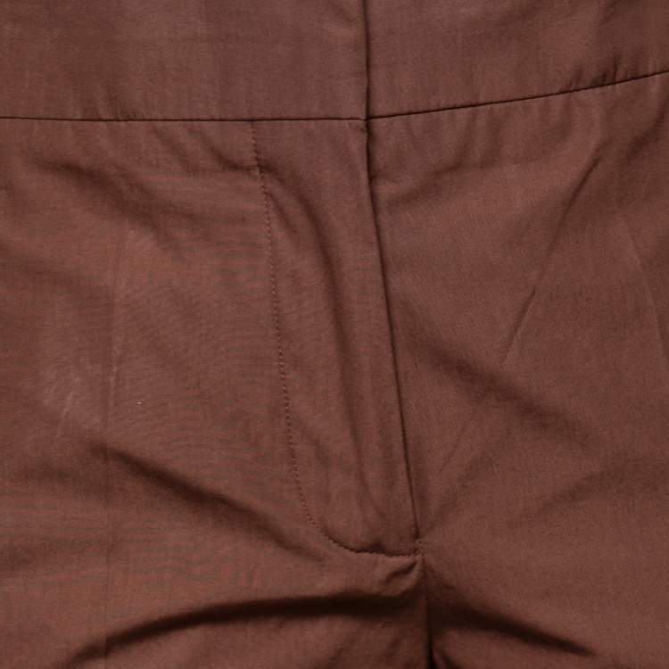 Pre Owned Louis Vuitton Brown Cotton Cropped Pants M