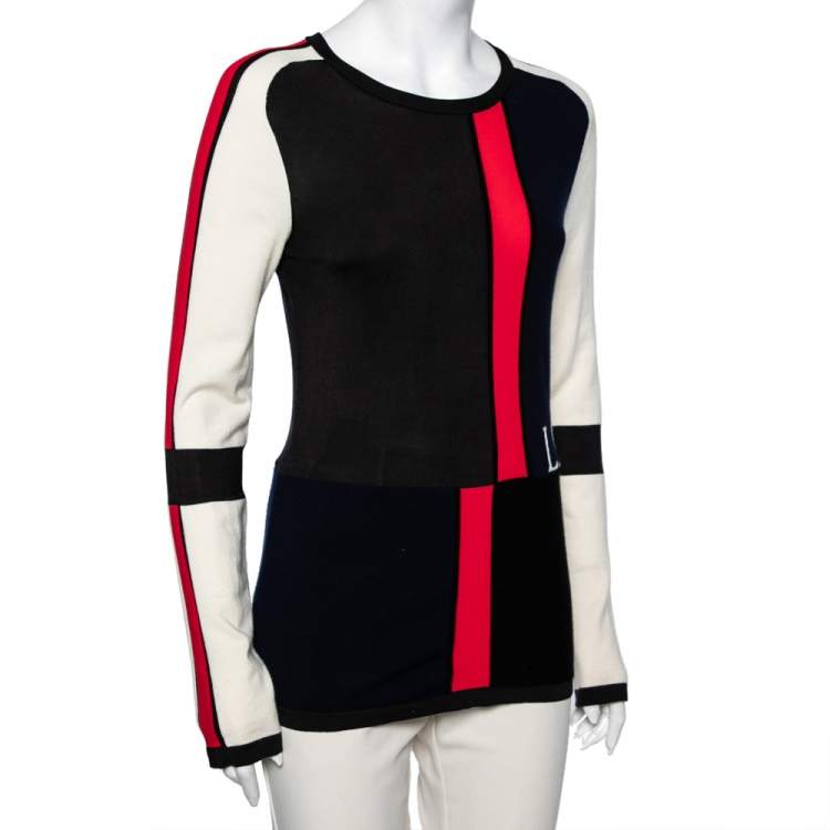 مملوكة مسبقًا Louis Vuitton Color Block Wool Knit Sweater M