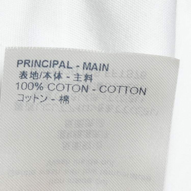 Pre Owned Louis Vuitton White Jersey Knit Logo Print T-Shirt L