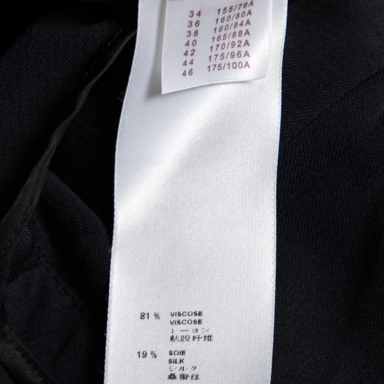 Pre Owned Louis Vuitton Black Heart Printed Crepe Halter Neck Top M