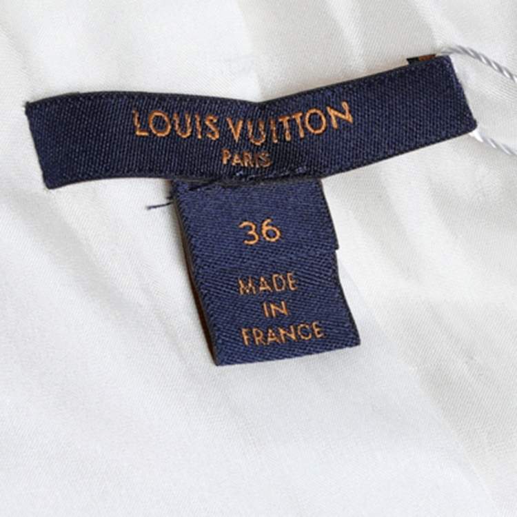 Pre Owned Louis Vuitton Cream Silk Wool Sleeveless Wrap Top S