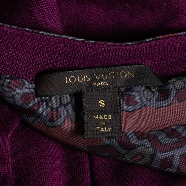 Pre Owned Louis Vuitton Purple Cashmere Knit Square Neck Sweater S