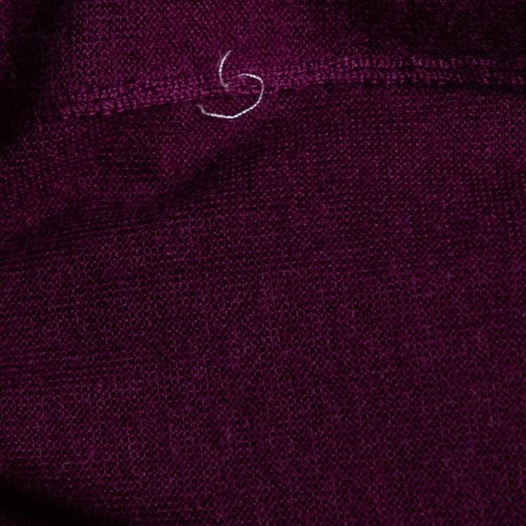 Pre Owned Louis Vuitton Purple Cashmere Knit Square Neck Sweater S
