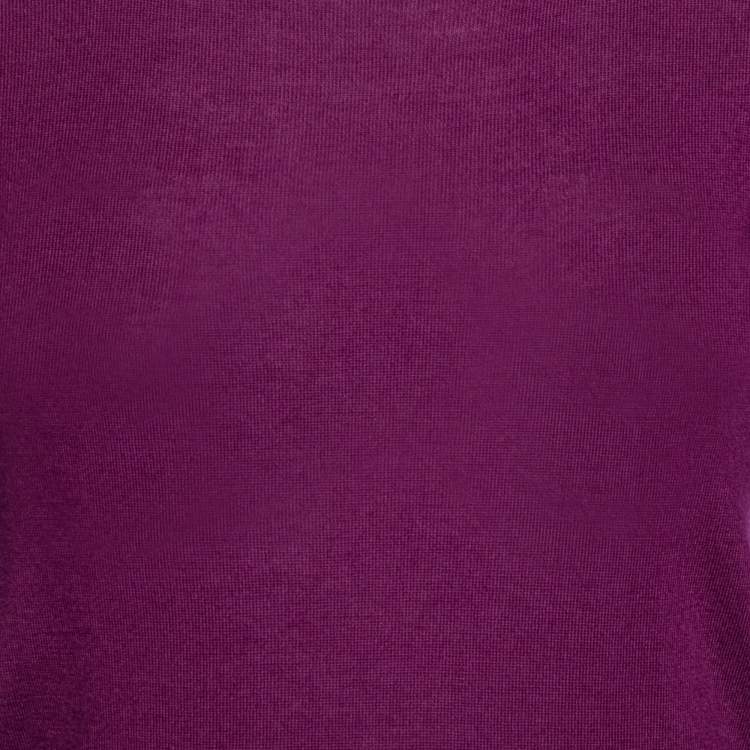 Pre Owned Louis Vuitton Purple Cashmere Knit Square Neck Sweater S