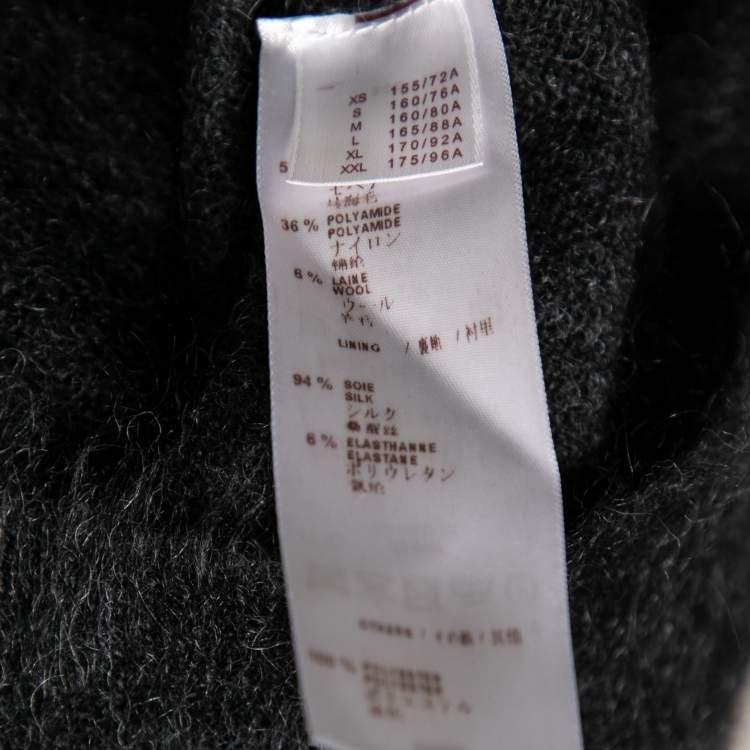 Pre Owned Louis Vuitton Black Wool Sequin Embellished Sweater Dress L