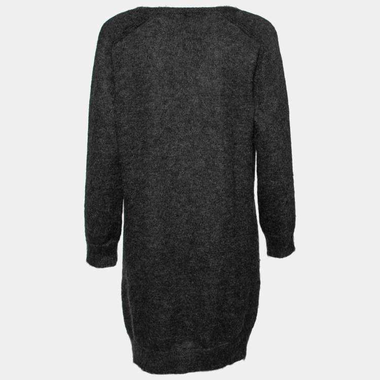 Pre Owned Louis Vuitton Black Wool Sequin Embellished Sweater Dress L