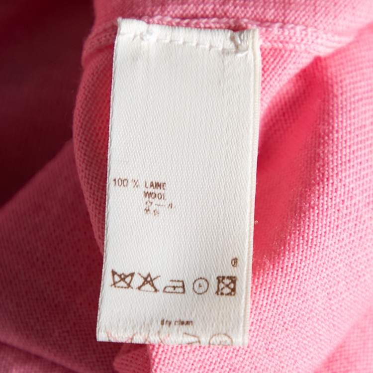 Pre Owned Louis Vuitton Pink Knit Button Front Cardigan XL