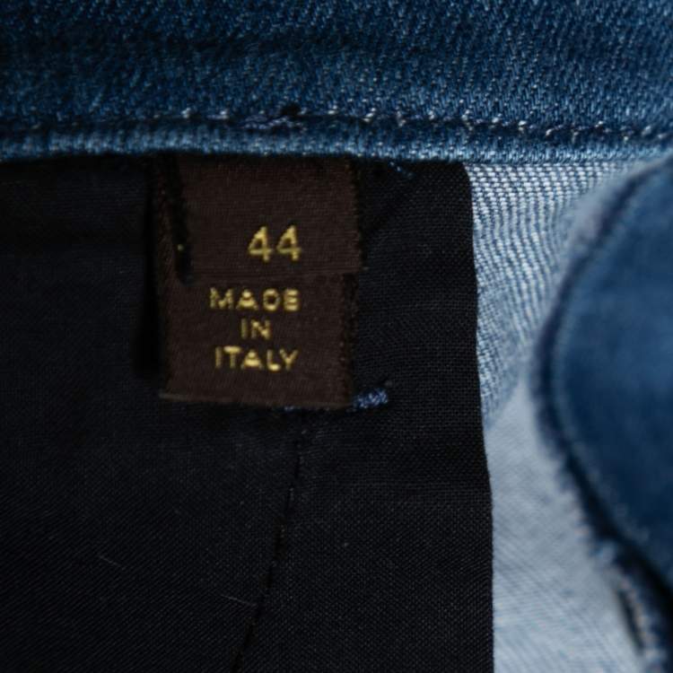 مملوكة مسبقًا Louis Vuitton Blue Denim Straight Fit Jeans L