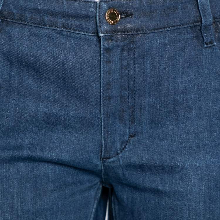 مملوكة مسبقًا Louis Vuitton Blue Denim Straight Fit Jeans L