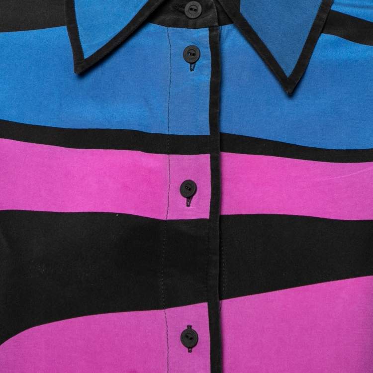 مملوكة مسبقًا Louis Vuitton Multicolor Printed Silk Long Sleeve Shirt S