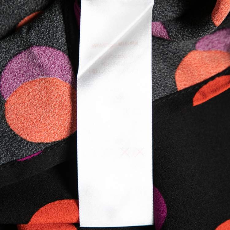 مملوكة مسبقًا Louis Vuitton Black Printed Crepe Short Sleeve Blouse M