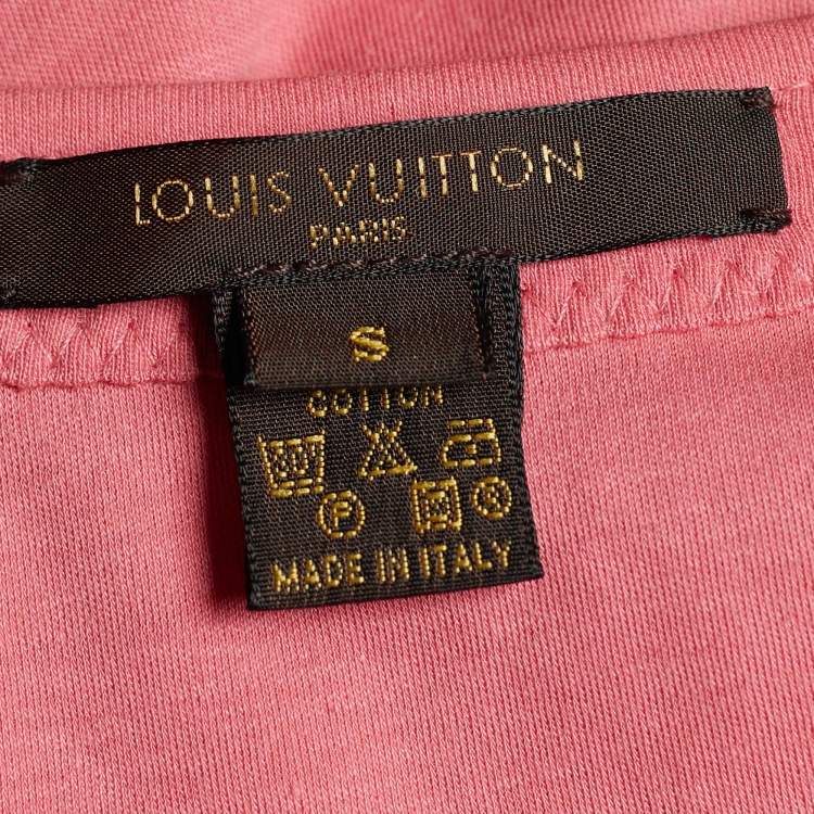 Pre Owned Louis Vuitton Pink Jersey Bow & Charms Detail Top S