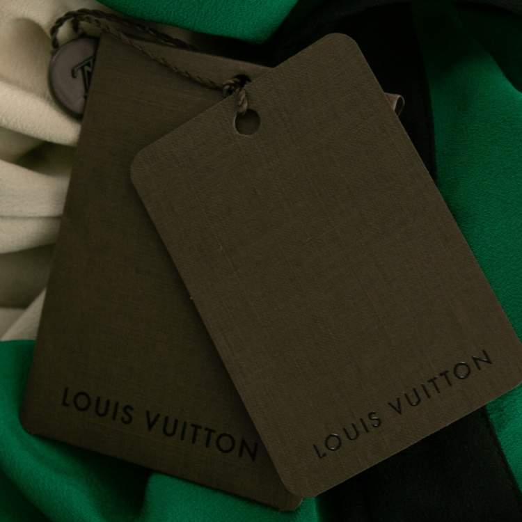 Pre Owned Louis Vuitton Colorblock Silk Button Front Sleeveless Blouse M