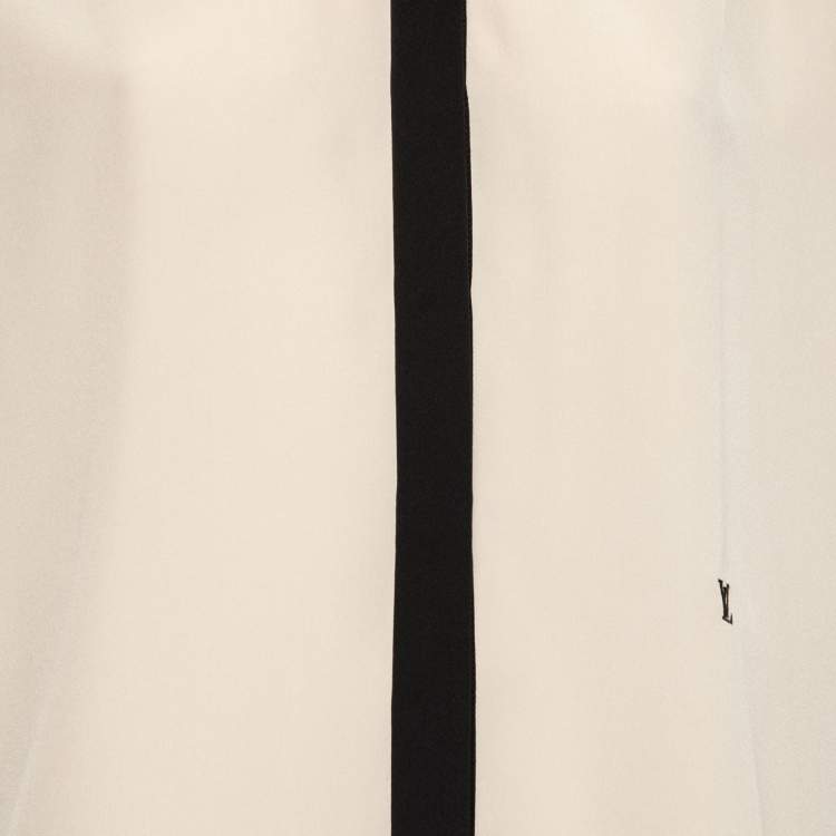 Pre Owned Louis Vuitton Colorblock Silk Button Front Sleeveless Blouse M